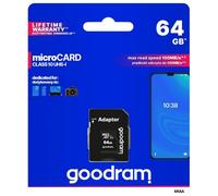 Scheda Di Memoria Micro SD con Adattatore GoodRam M1AA 64 GB Nero