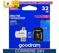 Micro SD memoria Goodram 32GB classe 10 card reader OTG micro USB