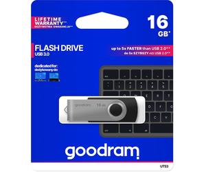 GoodRAM Pendrive 16GB UTS3 BLACK USB 3.0 - retail blister - UTS3-0160K0R11