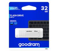 Goodram Chiavetta USB UME2 - Unità flash USB 2.0, 32 GB - Velocità di lettura fino a 20 MB/s - Velocità di scrittura fino a 5 MB/s - Cappuccio protettivo - Materiale antiscivolo - Bianco
