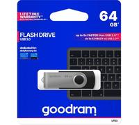 Goodram UTS3 64GB USB 3.1 (3.1 Gen 2) Type-A Black USB flash drive - USB flash drives (64 GB, USB 3.1 (3.1 Gen 2), Type-A, 60 MB/s, Swivel, Black)