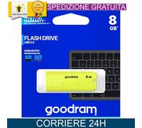 GoodRAM Pendrive USB 2.0 8GB Giallo UME2 Blister Retail Veloce e Affidabile