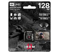 Goodram - Scheda MicroSD IRDM UHS-I U3 con adattatore - 128 GB, fino a 100 MB/s, V30, adatta al 4K - Resistente agli urti e all'acqua - Affidabilità estrema, velocità video di classe V30