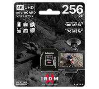 Goodram - Scheda MicroSD IRDM UHS-I U3 con adattatore - 256 GB, fino a 100 MB/s, V30, adatta al 4K - Resistente agli urti e all'acqua - Affidabilità estrema, velocità video di classe V30