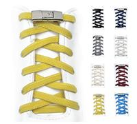 GOODSALEOK Lacci Elasticizzati Senza Legatura Allacciatura Rapida Sistema Di Allacciatura Rapida Lacci Lazy Lock Scarpe Casual Scarpe Da Ginnastica Unisex Giallo