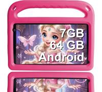 GOODTEL 2025 Tablet Kids Android 7GB RAM+64 GB ROM, Tablet da 7 pollici per bambini, Bluetooth,istruzione + giochi, SD aggiunta,doppia fotocamera, controllo parentale, con custodia EVA - Rosa
