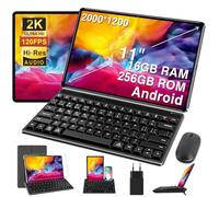 GOODTEL 2025 Tablet Touch 11 Pollici Android 16GB RAM+256GB ROM+TF 1TB, 2K Display 2000 x 1200, Octa-Core, 8600mAh, WiFi 5G, GPS, Bluetooth 5.0, 13MP+5MP, Corpo in metallo, con custodia, grigio