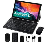 GOODTEL Tablet 10 pollici Android OS Processori Octa-Core 4 GB RAM 64 GB ROM, Smart IPS, batteria da 8000 mAh, 5 MP + 8 MP, WLAN | Bluetooth | OTG, con custodia + stilo + tastiera + mouse - Nero