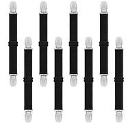 Goodtimes Cinghie regolabili per stivali e pantaloni, clip per donne e uomini, per motociclisti, jeans, pantaloni, lenzuola, coprimaterassi, tende e cuscini per sedili, 8 pezzi, nero