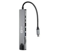 GoodTradeHub Adattatore USB C 8-in-1: RJ45 Ethernet, HDMI 4K, 100W PD, riproduzione scheda SD/TF, 2 porte USB 3.0, multiporta per MacBook, iPad Pro, Galaxy, iPhone 16/15 e altro