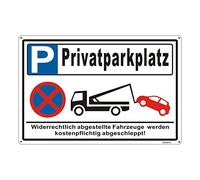 Goodvia Cartello di divieto di parcheggio privato, in metallo, riflettente, 45 x 30 cm