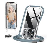 GOODVISH Cover Trasparente con Cordino per iPhone 17 Pro Max, Custodia con Regolabile Collana per iPhone 17 Pro Max 6.9", [Antiurto] [AntiGraffio] [Antiscivolo] Case con Laccio Tracoll, Pino Verde
