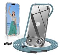 GOODVISH Cover Trasparente con Cordino per iPhone Air, Custodia con Regolabile Collana per iPhone Air 6.5", [Antiurto] [AntiGraffio] [Antiscivolo] Case con Laccio Tracoll, Pino Verde