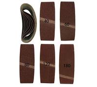 Goodway Set di 25 nastri abrasivi in tessuto, 75 x 533 mm, 5 pezzi di nastro abrasivo per smerigliatrice a nastro, 40/60/80/120/180