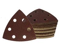 Goodway Triangoli Abrasivi Delta, 50 Pezzi, 6 Fori, 93 x 93 x 93 mm, Grana 40, con Velcro per Levigatrice a Delta