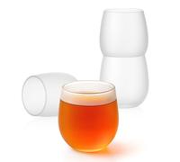 Goodwei bicchieri giapponesi 200 ml - Vetro satinato - eleganti bicchieri opachi per tè, acqua, succhi e sakè - design giapponese, lavabili in lavastoviglie, Set di 4 (Opaco)