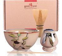 Goodwei Matcha Kit con Frusta Matcha, Ciotola Matcha e Supporto Frusta in ceramica con lo stesso design | Tazza Matcha Chawan tradizionale, 430 ml | The Matcha Set Regalo (80)