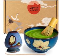 Goodwei Matcha Kit con Frusta Matcha, Ciotola Matcha e Supporto Frusta in ceramica con lo stesso design | Tazza Matcha Chawan, 210 ml | The Matcha Set Regalo (80, Magnolia)