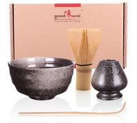 Goodwei Matcha Kit con scopa per matcha, ciotola per matcha e supporto per frusta in ceramica | Matcha Set regalo (Goma)