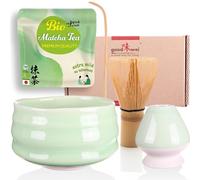 Goodwei Set di Matcha Completo - Tazza Cerimoniale con frusta e cucchiaio - incl. Tè Matcha Biologico Giapponese (Minto)