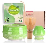 Goodwei Set di Matcha Completo - Tazza Cerimoniale con frusta e cucchiaio - incl. Tè Matcha Biologico Giapponese (Midori)