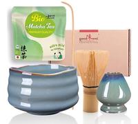 Goodwei Set di Matcha Completo - Tazza Cerimoniale con frusta e cucchiaio - incl. Tè Matcha Biologico Giapponese (Menouseki)