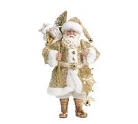 Goodwill Babbo Natale Bambola Babbo Natale Oro Bianco H 28 cm