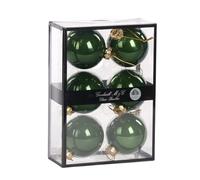 Goodwill Box Set 6 Sfere Palle per Albero di Natale in Vetro Verde Opaco D7 cm