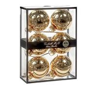 Goodwill Box Set 6 Sfere Palle per Albero di Natale Oro Lucido in Vetro 7 cm