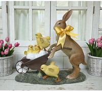 GOODWILL Coniglio di Pasqua Con Fiocco Pulcino Carretto Retrò 29,5x32cm