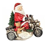 Goodwill Decorazione in resina Babbo Natale su una moto 19 cm