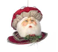 Goodwill Decoro Natalizio, addobbo per Albero, Babbo Natale in Resina e Tessuto con Fungo 25 cm