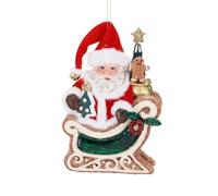 Goodwill Decoro Natalizio, addobbo per Albero, Babbo Natale su Slitta in Pan di Zenzero 14 cm