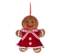 Goodwill Decoro Natalizio per Albero di Natale, Omino di Pan di Zenzero in Tessuto 12 cm 2 Varianti (1pz) OMINO Femmina