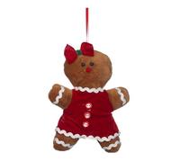 Goodwill Decoro Natalizio per Albero di Natale, Omino di Pan di Zenzero in Tessuto 18,5 cm 2 Varianti (1pz) Rosso