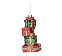 Goodwill Decoro Natalizio per Albero Scatole Regalo in Vetro Glitterato 12 cm 2 Varianti (1pz) 4-PACCHI-Regalo