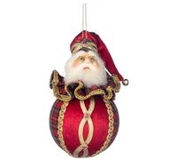Goodwill Decoro Natalizio per Albero Sfera Tartan Scozzese, Palla in Tessuto con Babbo Natale 11 cm 2 Varianti(1pz) Rosso