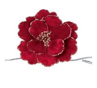 Goodwill Fiore Magnolia Glitterata in Tessuto, Decoro di Natale con Clip, addobbo, D26 cm