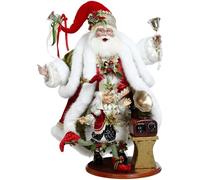 Goodwill Mark Roberts Statuina Babbo Natale in Resina con Elfo, Realizzata a Mano H58.5 cm