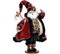 Goodwill Mark Roberts Statuina Babbo Natale in Resina e Tessuto, Realizzata a Mano H61 cm