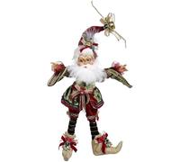 Goodwill Mark Roberts Statuina Elfo Babbo Natale in Resina, Realizzata a Mano H33 cm