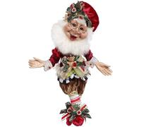 Goodwill Mark Roberts Statuina Elfo in Resina con Barba, Realizzata a Mano H25.5 cm