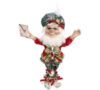 Goodwill Mark Roberts Statuina Elfo in Resina con Lettera, Realizzata a Mano H25.5 cm