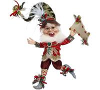 Goodwill Mark Roberts Statuina Elfo in Resina con Lista dei Cattivi, Realizzata a Mano H28 cm