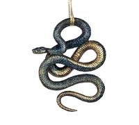 Goodwill Ornamento natalizio da appendere a forma di serpente in resina blu e oro, 11,5 cm