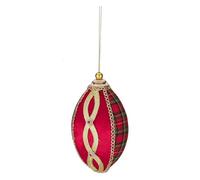 Goodwill Pallina di Natale addobbo per Albero, Sfera in Tessuto Tartan Scozzese 12.5 cm 3 Varianti (1pz) B