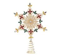 GOODWILL Puntale natalizio per albero Fiocco di neve in metallo oro con gioielli 38 cm