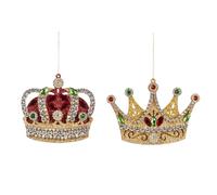 Goodwill Set di 2 decorazioni a forma di corona con brillantini, 11,5 cm