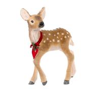 Goodwill Statua Natalizia Cerbiatta in Tessuto con Fiocco e vischio 58 cm