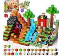 Goody King Costruzioni Magnetiche 100 Pezzi, Set di Blocchi Magnetici per Bambini - Giocattolo Creativo 3D con Dinosauri e Vulcano - Giocattoli Sensoriali STEM Regalo di Pasqua per Ragazzi e Ragazze